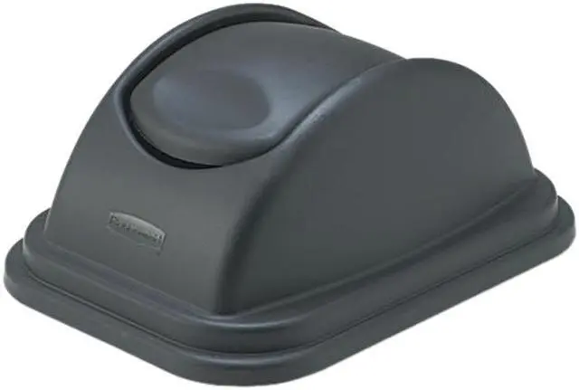 Main image of Rubbermaid Commercial 306700BK Rectangular Free-Swinging Plastic Lids, Black