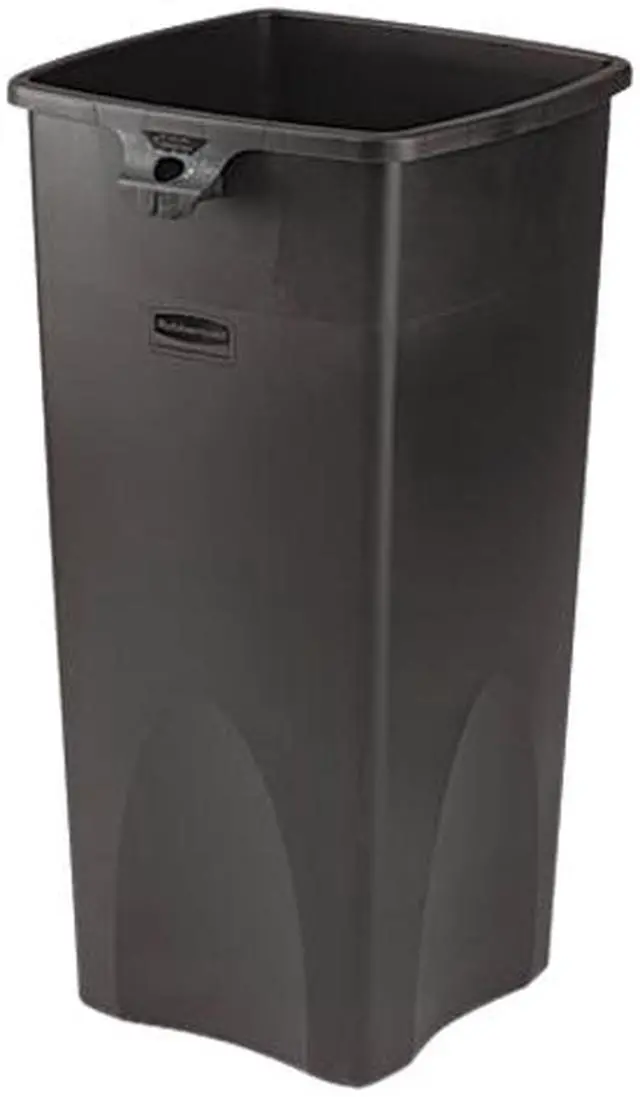 Main image of Rubbermaid Commercial 356988BK Untouchable Waste Container, Square, Plastic, 23 gal, Black