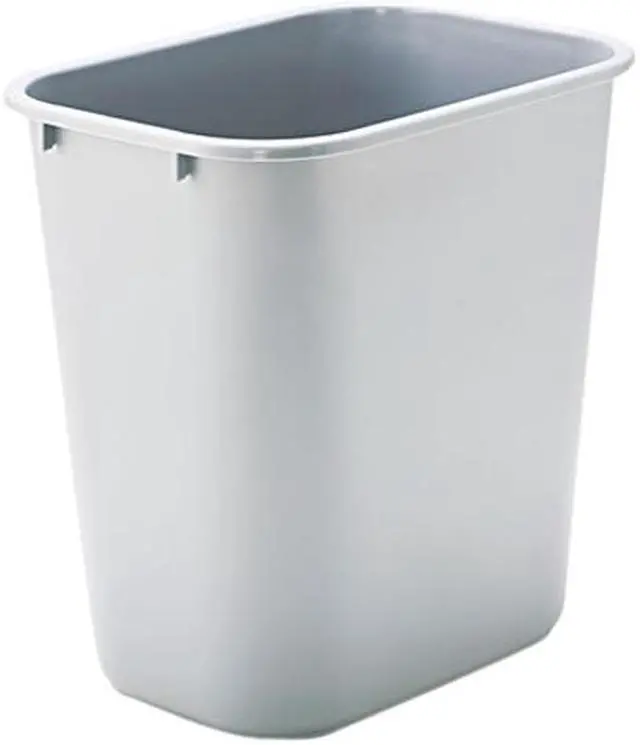 Main image of Rubbermaid Commercial 295600GY Soft Molded Plastic Wastebasket, Rectangular, 7 gal, Gray