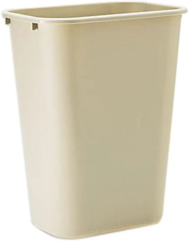 Main image of Rubbermaid Commercial 295700BG Soft Molded Plastic Wastebasket, Rectangular, 10 1/4 gal, Beige