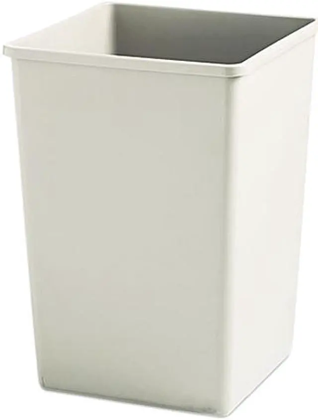 Main image of Rubbermaid Commercial 395800BG Plaza Waste Container Rigid Liner, Square, Plastic, 35 gal, Beige