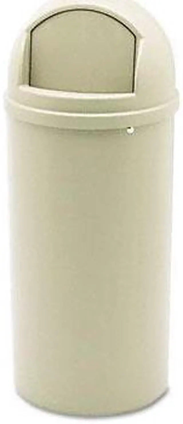 Main image of Rubbermaid Commercial                    Marshal Classic Container, Round, Polyethylene, 15 gal, Beige