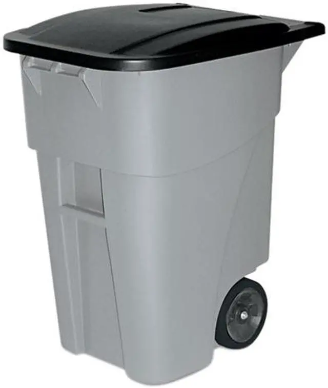 Main image of Rubbermaid Commercial 9W27GY Brute Rollout Container, Square, Plastic, 50 gal, Gray