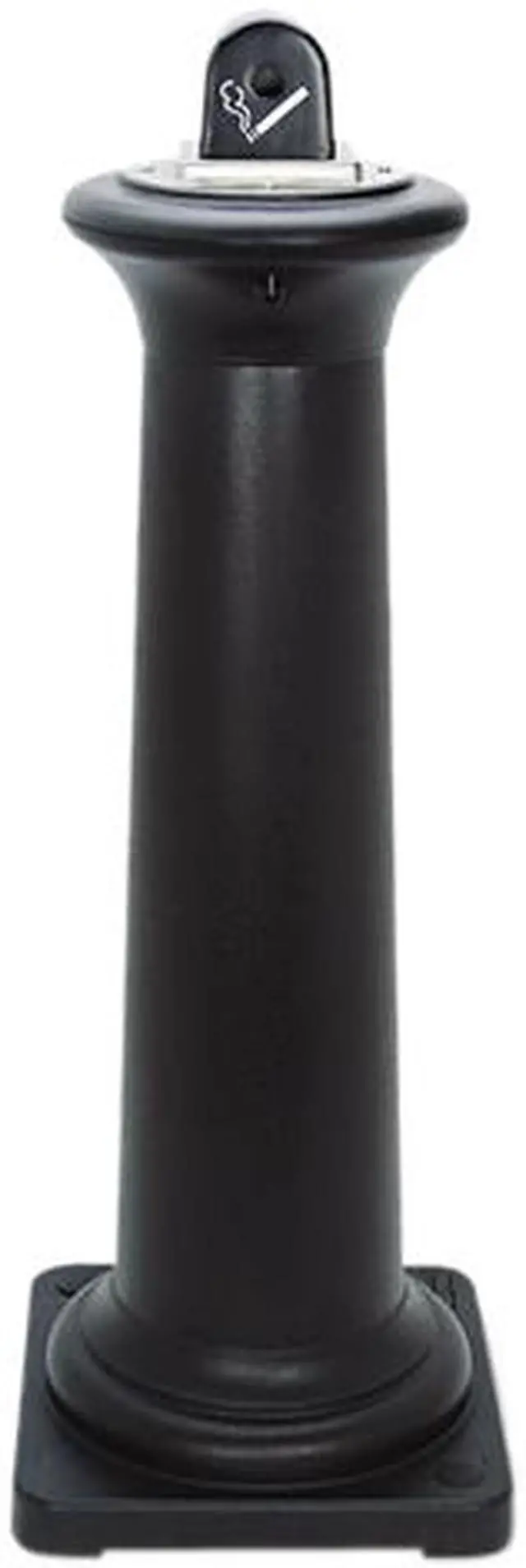 Main image of Rubbermaid Commercial 9W300BLA GroundsKeeper Tuscan Receptacle, 13 x 13 x 38 3/8, Black, 1 Each