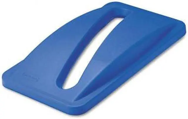 Main image of Rubbermaid Commercial                    Slim Jim Paper Recycling Top, 20 3/8 x 11 3/8 x 2 3/4, Dark Blue
