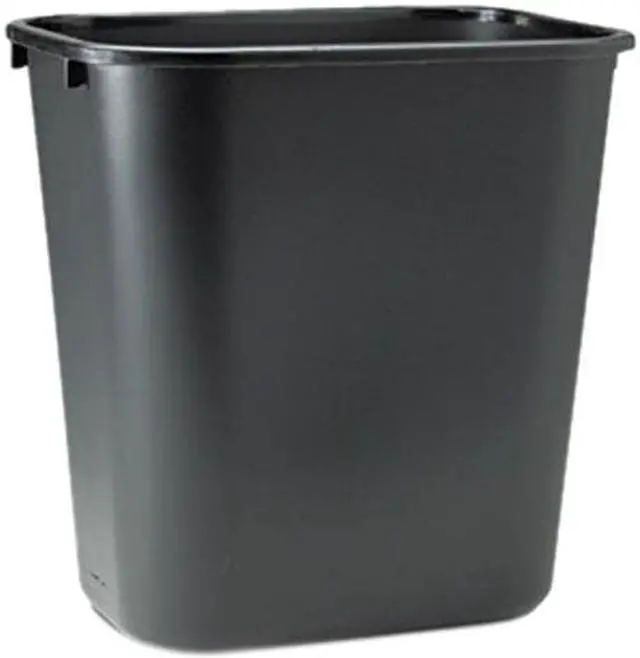 Main image of Rubbermaid Commercial 295600BK Soft Molded Plastic Wastebasket, Rectangular, 7 gal, Black