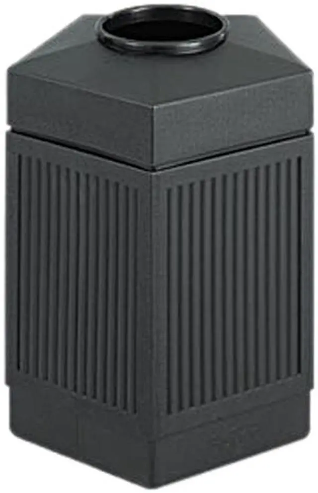 Main image of Safco 9486BL Canmeleon Indoor/Outdoor Receptacle, Pentagon, Polyethylene, 45 gal, Black