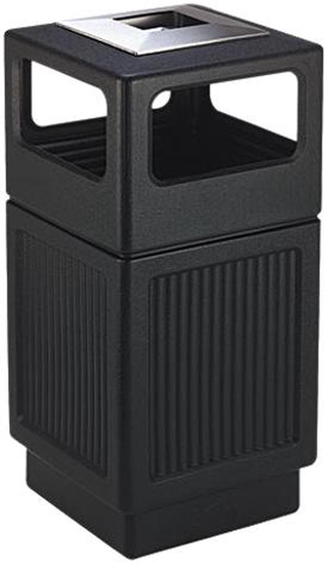 Safco Canmeleon 38 Gallon Square aggregate Ash/Trash Receptacle (Black)