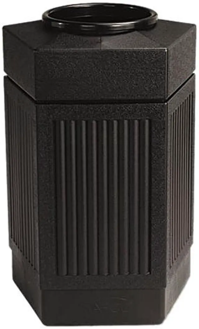 Main image of Safco 9485BL Canmeleon Indoor/Outdoor Receptacle, Pentagon, Polyethylene, 30 gal, Black