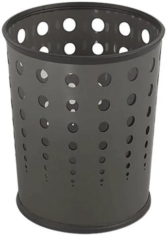 Main image of Safco 9740BL Bubble Wastebasket, Round, Steel, 6 gal, Black