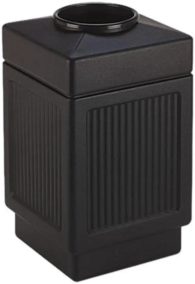 Main image of Safco 9475BL Canmeleon Top-Open Receptacle, Square, Polyethylene, 38 gal, Textured Black