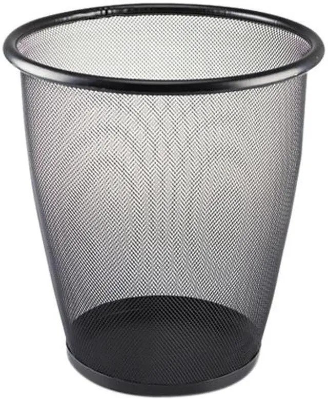 Main image of Safco 9717BL Onyx Round Mesh Wastebasket, Steel Mesh, 5 gal, Black