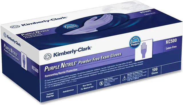 Alt view image 3 of 3 - KIMBERLY-CLARK PROFESSIONAL* 55083 STERLING PURPLE NITRILE Exam Gloves, Large, Purple, 100/Box