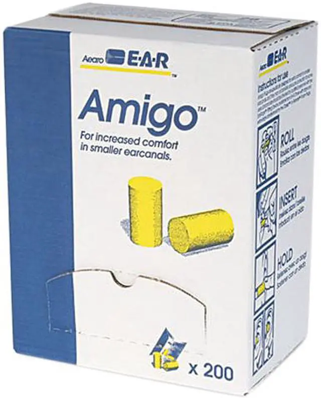 Main image of E·A·R 310-1103 Classic Small Ear Plugs in Pillow Paks, PVC Foam, Yellow, 200 Pairs/Box