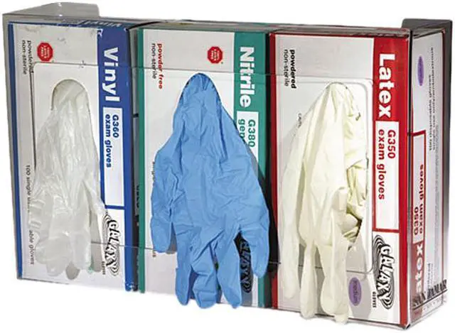Main image of San Jamar G0805 Clear Plexiglas Disposable Glove Dispenser, Three-Box, 18w x 3-3/4d x 10h