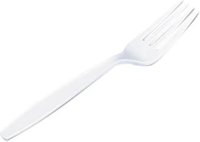 Main image of Dixie FH217 Plastic Tableware, Heavyweight Forks, White, 1000/Carton
