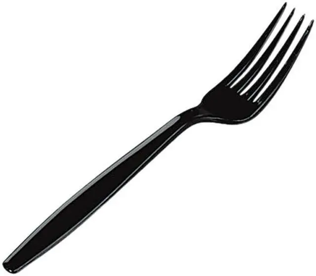 Main image of Dixie FH517 Plastic Tableware, Heavyweight Forks, Black, 1000/Carton
