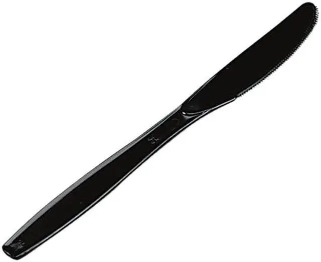 Main image of Dixie KH517 Plastic Tableware, Heavyweight Knives, Black, 1000/Carton