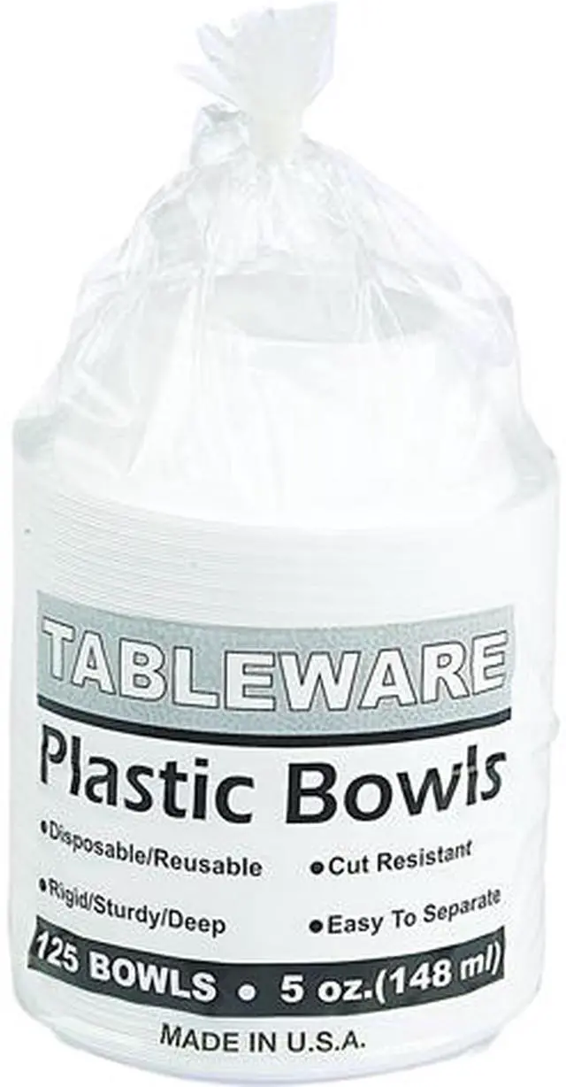 Main image of Tablemate 5244WH Plastic Dinnerware, Bowls, 5 oz., White, 125/Pack