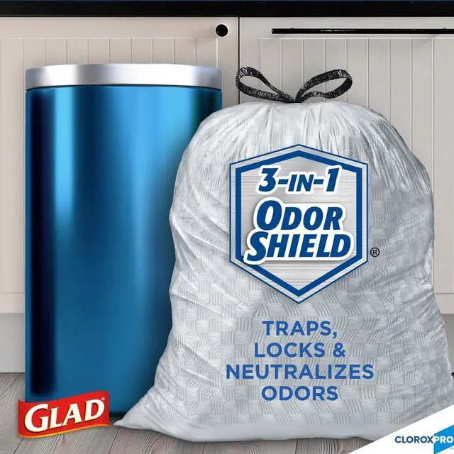 Alt view image 4 of 4 - Glad ForceFlex Tall Kitchen Drawstring Trash Bags, 13 gal, 0.72 mil, 23.75" x 24.88", Gray, 100/Box CLO70427