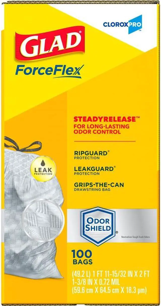 Alt view image 3 of 4 - Glad ForceFlex Tall Kitchen Drawstring Trash Bags, 13 gal, 0.72 mil, 23.75" x 24.88", Gray, 100/Box CLO70427