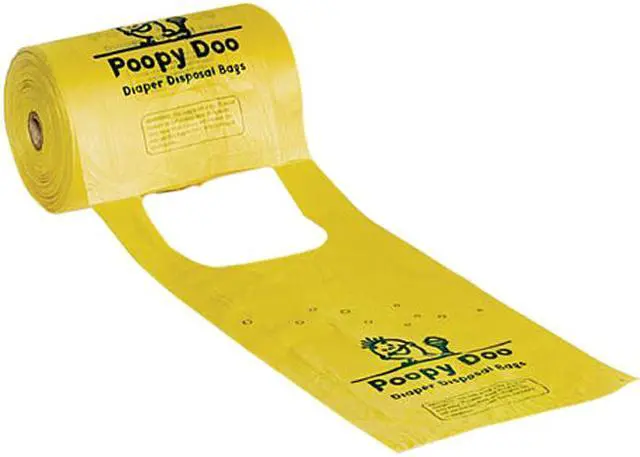 Main image of Poopy Doo PD-B-6-400 Diaper Disposal Bags, 14 microns, 7.00" x 15.00", Yellow, 2,400 / Carton