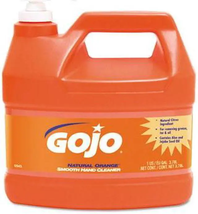 Main image of GOJO 0945-04 NATURAL ORANGE Smooth Hand Cleaner, 1 gal, Pump Dispenser, Citrus Scent