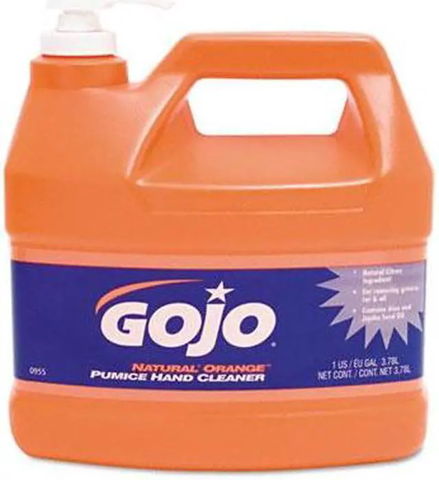 Main image of GOJO 0955-04CT Natural Orange Pumice Hand Cleaner, Orange Citrus, 1 gal Pump, 4/Carton
