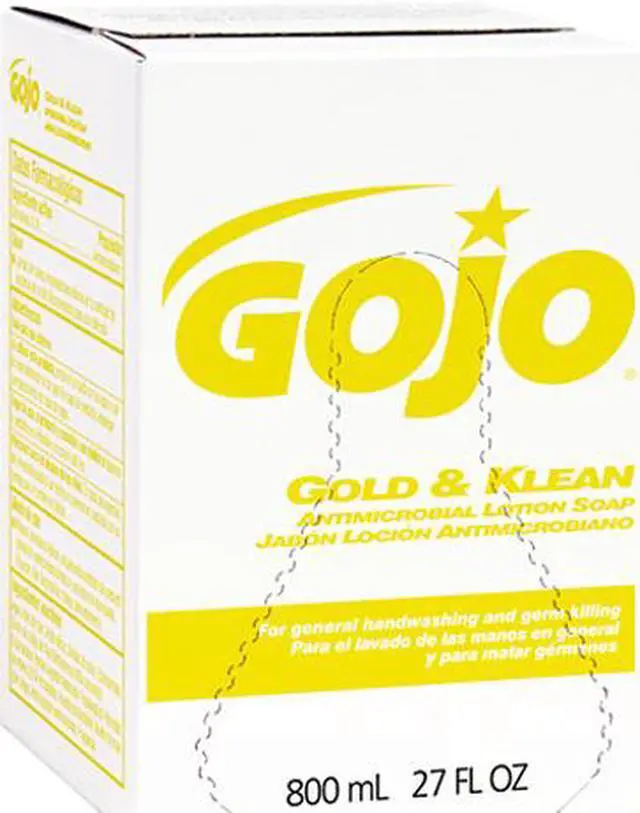 Main image of GOJO 9127-12 Gold & Klean Lotion Soap Bag-in-Box Dispenser Refill, Fresh Liquid, 800ml