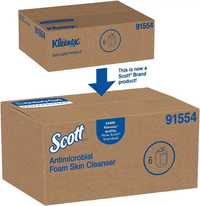 Alt view image 6 of 6 - Scott Control Antimicrobial Foam Skin Cleanser, 0.1% Benzalkonium Chloride (91554), Clear, Unscented Soap, 1.0 L, 6 Packages / Case