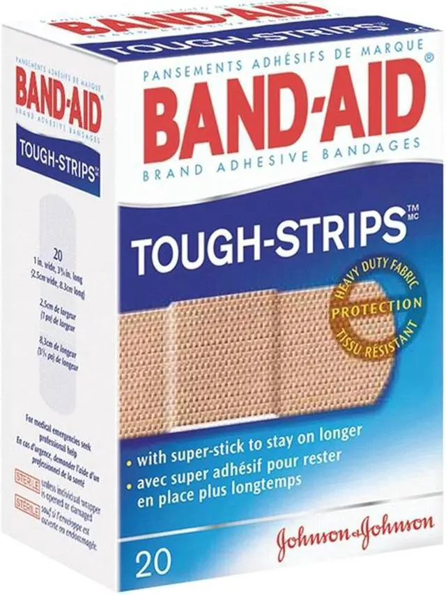 Alt view image 2 of 2 - Flexible Fabric Adhesive Tough Strip Bandages, 1 x 3-1/4, 20/Box
