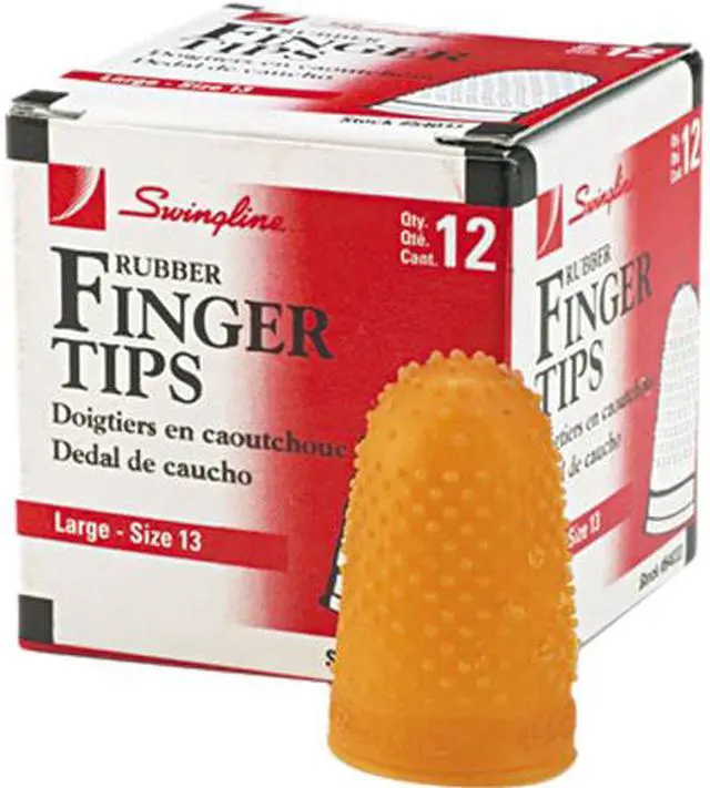 Main image of Swingline 54033 Rubber Finger Tips, Size 13, Large, Amber, 12/Pack