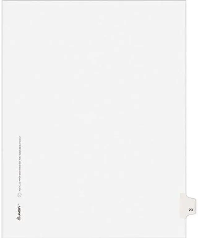 Main image of Avery 01023 Avery-Style Legal Side Tab Divider, Title: 23, Letter, White, 25/Pack
