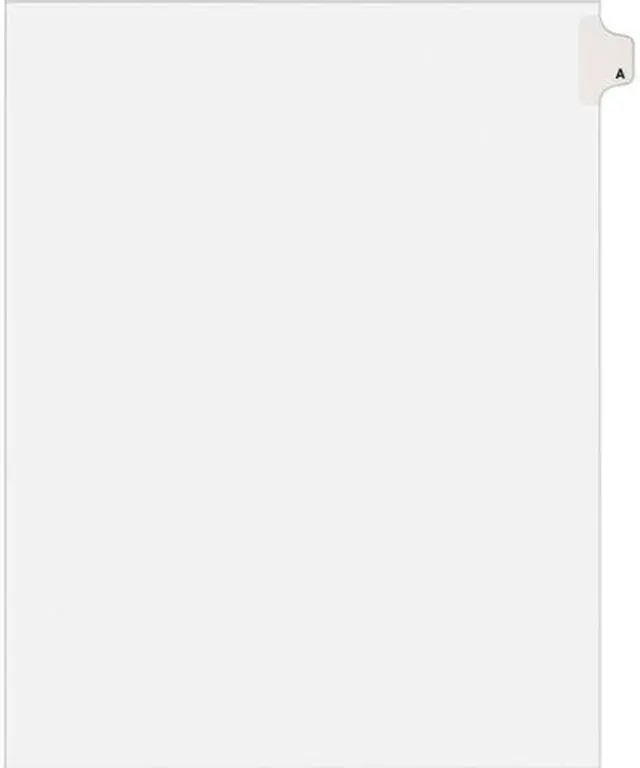 Main image of Avery 01401 Avery-Style Legal Side Tab Dividers, One-Tab, Title A, Letter, White, 25/Pack