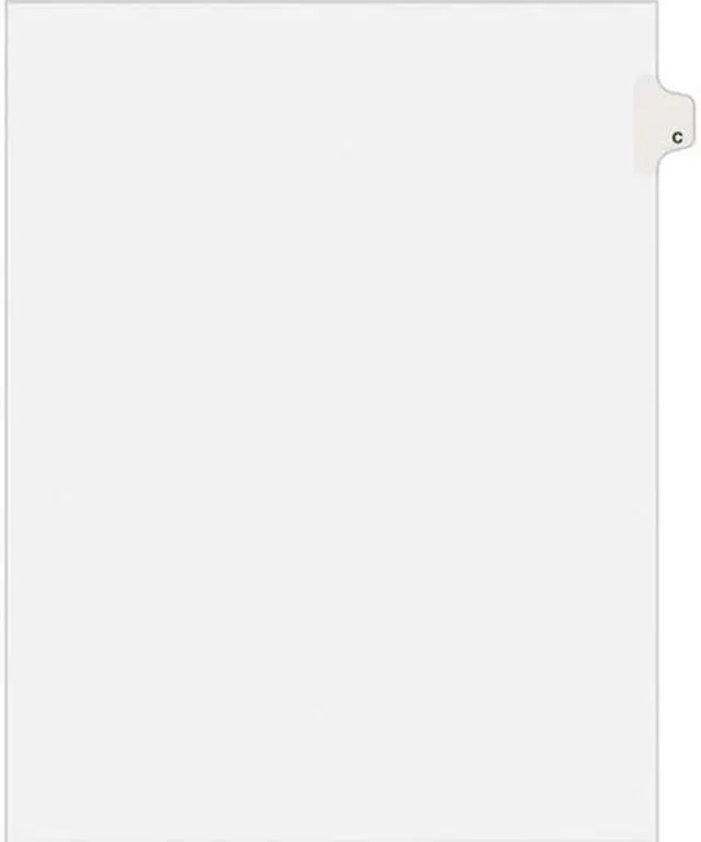 Main image of Avery 01403 Avery-Style Legal Side Tab Dividers, One-Tab, Title C, Letter, White, 25/Pack
