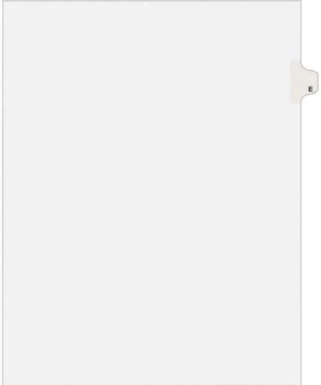 Main image of Avery 01405 Avery-Style Legal Side Tab Dividers, One-Tab, Title E, Letter, White, 25/Pack