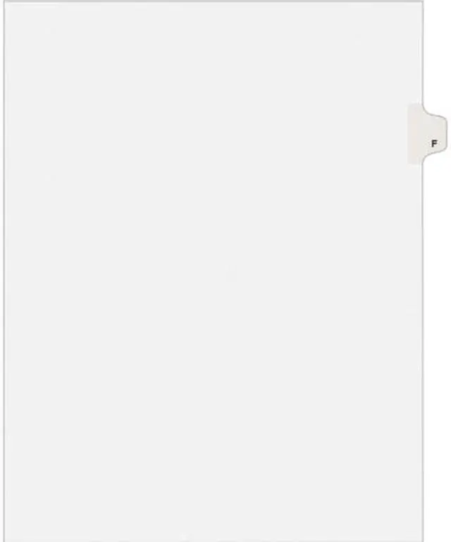 Main image of Avery 01406 Avery-Style Legal Side Tab Dividers, One-Tab, Title F, Letter, White, 25/Pack