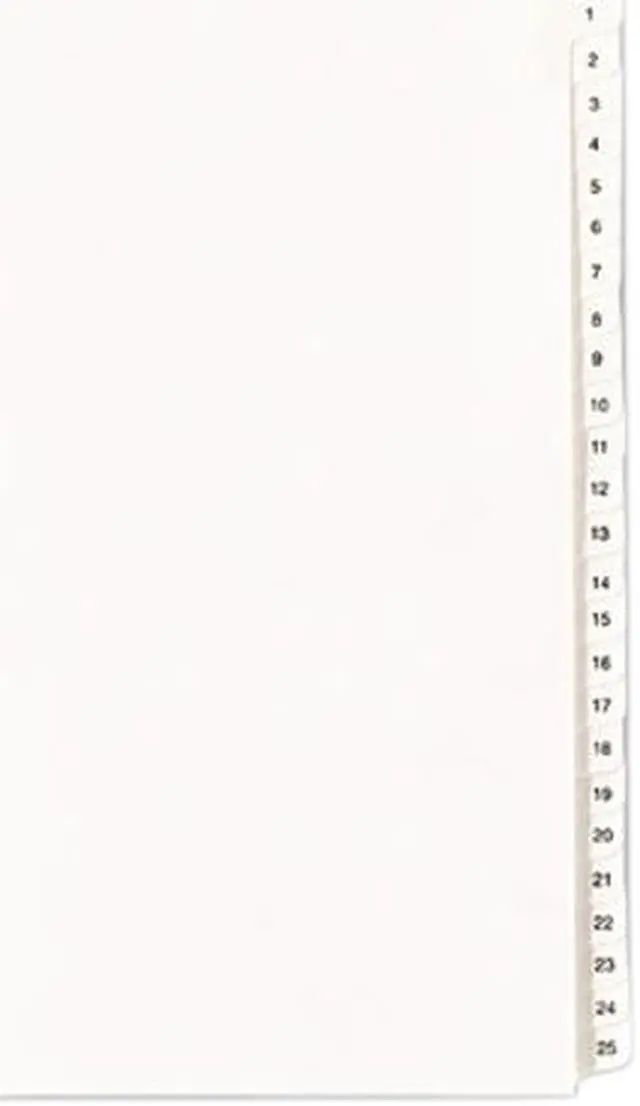 Main image of Avery 01701 Collated Legal Dividers Allstate Style, Letter Size, 1-25 Tab Set (1701)