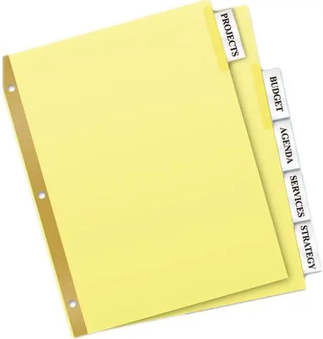 Main image of Avery 11110 WorkSaver Big Tab Reinforced Dividers w/Clear Tabs, 5-Tab, Letter, Buff