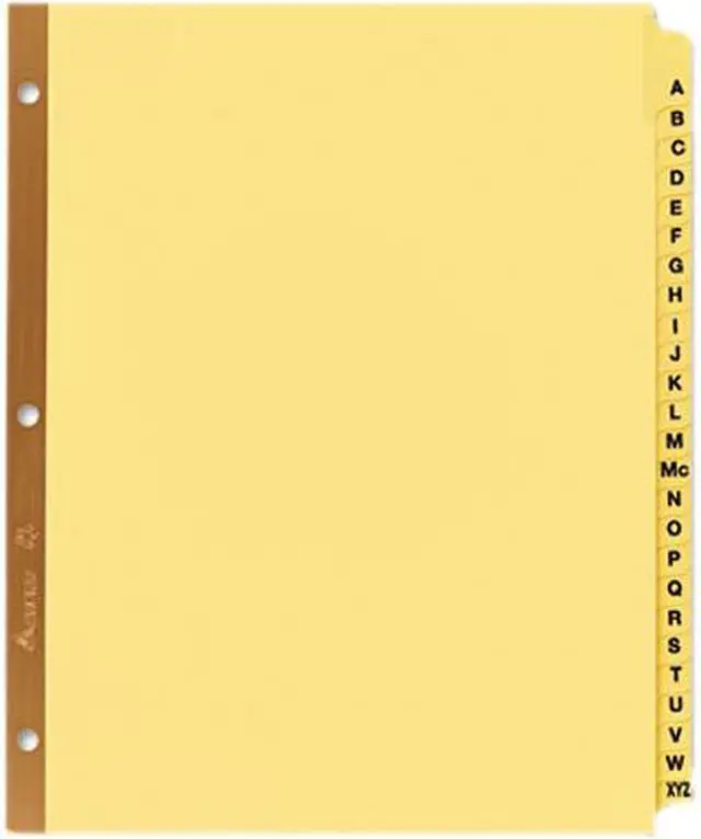 Main image of Avery 11306 Gold Reinforced Laminated Tab Dividers, 25-Tab, A-Z, Letter, Buff, 25/Set