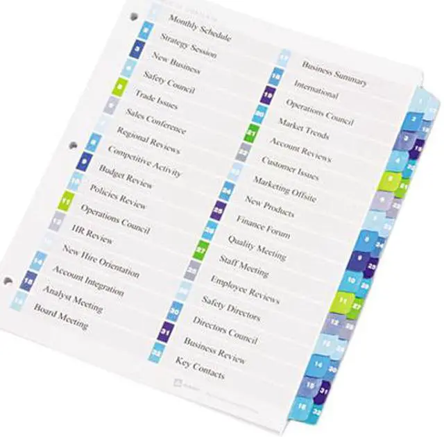 Main image of Avery 11322 Ready Index Two-Column Table of Contents Divider, Title: 1-32, Multi, Letter