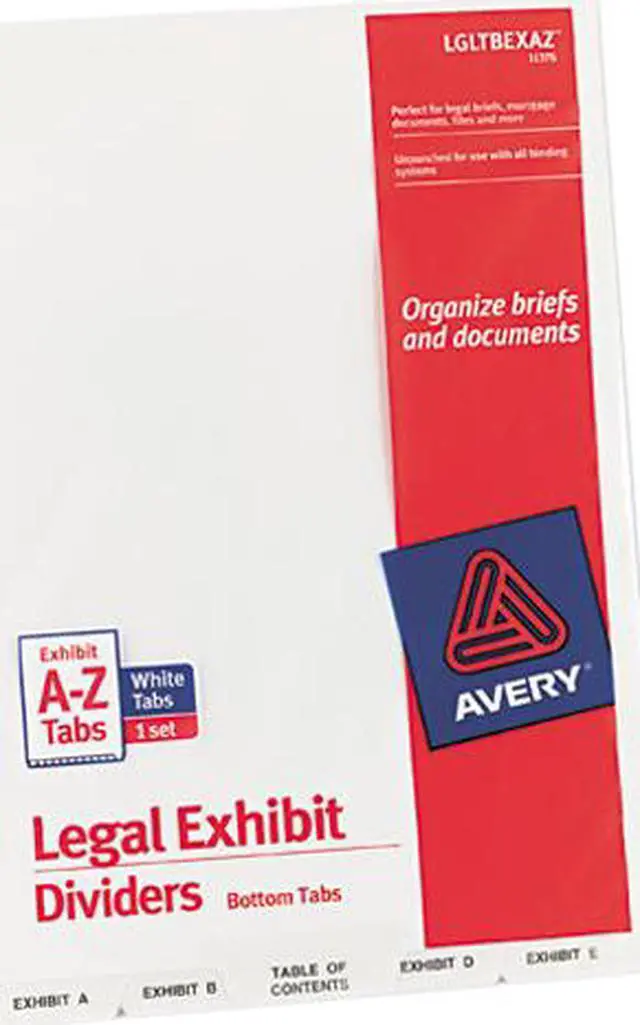 Main image of Avery 11376 Premium Collated Legal Dividers Avery Style, Letter Size, A-Z & Table of Contents Tab Set (11376)