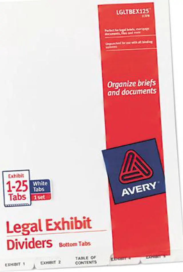Main image of Avery 11378 Premium Collated Legal Dividers Avery Style, Letter Size, 1-25 & Table of Contents Tab Set (11378)