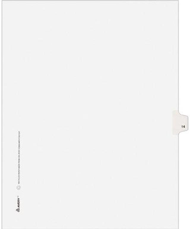 Main image of Avery 11924 Avery-Style Legal Side Tab Divider, Title: 14, Letter, White, 25/Pack