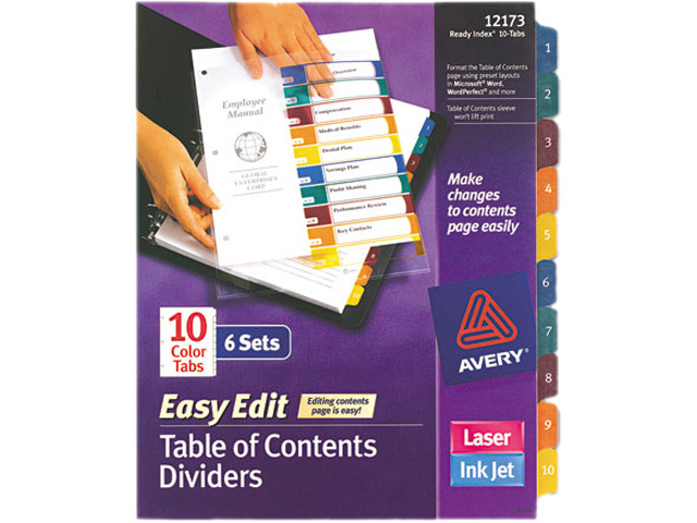 thumbnail image 2 of Avery Ready Index Customizable Table Of Contents Dividers - Organize Binders & Documents 2 of 11