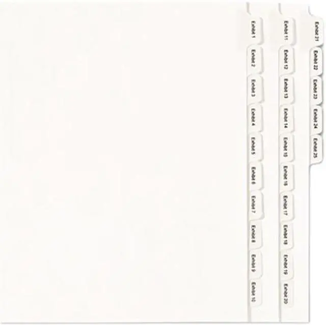 Main image of Avery 82106 Allstate-Style Legal Side Tab Dividers, 25-Tab, 1-25, Letter, White, 25/Set