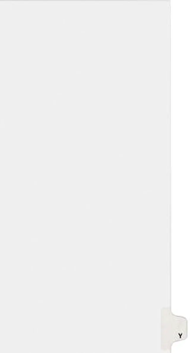 Main image of Avery 82187 Allstate-Style Legal Side Tab Divider, Title: Y, Letter, White, 25/Pack