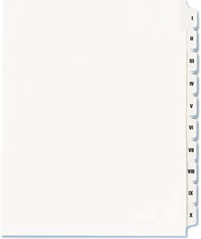 Main image of Avery 82319 Allstate-Style Legal Side Tab Dividers, 25-Tab, I-X, Letter, White, 25/Set
