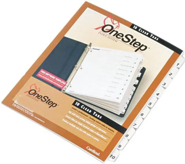 Main image of Cardinal 61013 Traditional OneStep Index System, 10-Tab, 1-10, Letter, White, 10/Set