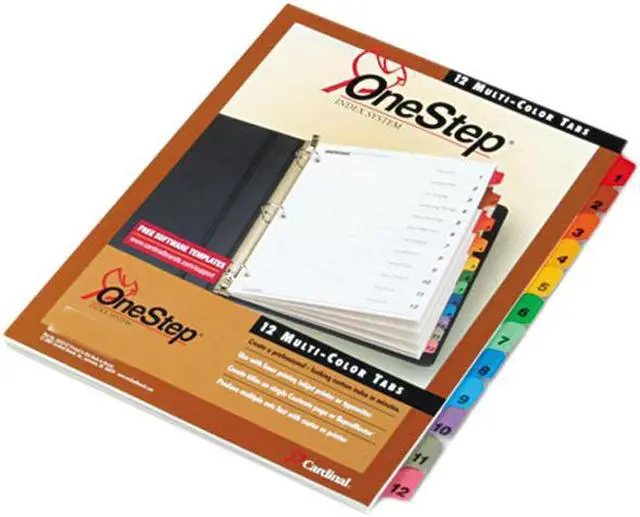 Main image of Cardinal 61218 Traditional OneStep Index System, 12-Tab, 1-12, Letter, Assorted, 12/Set